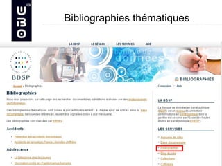 Bibliographies thématiques
 