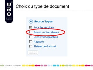 Choix du type de document
 