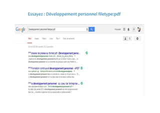 Essayez : Développement personnel filetype:pdf 
 