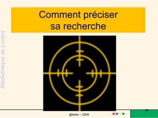 Dans Google, l’usage de l’outil recherche avancée34@telier – 2009 