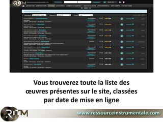 Vous trouverez toute la liste des
œuvres présentes sur le site, classées
     par date de mise en ligne
 