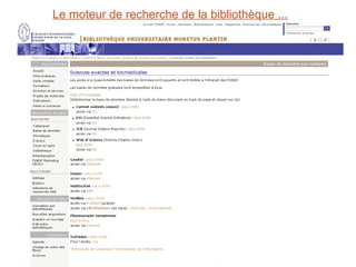 Le moteur de recherche de la bibliothèque ...
 