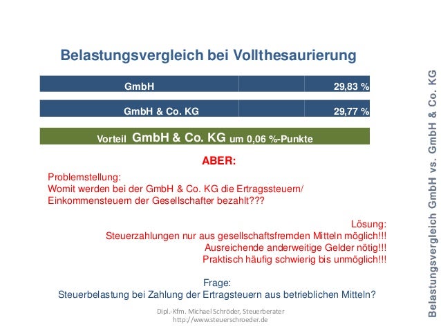 Rechtsformvergleich Gmbh Und Gmbh Co Kg