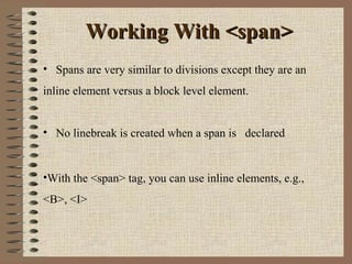 Span Element Example Cascading Style Sheets(CSS) | PPT