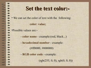 Cascading Style Sheets(CSS) | PPT