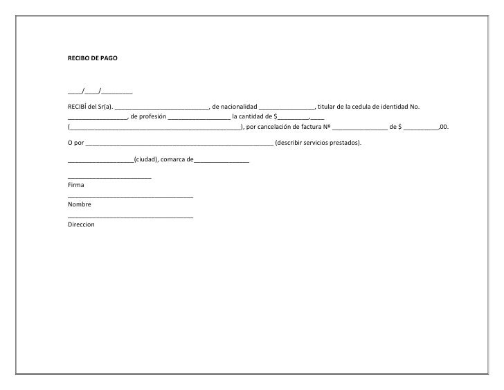 Template Recibo De Pago