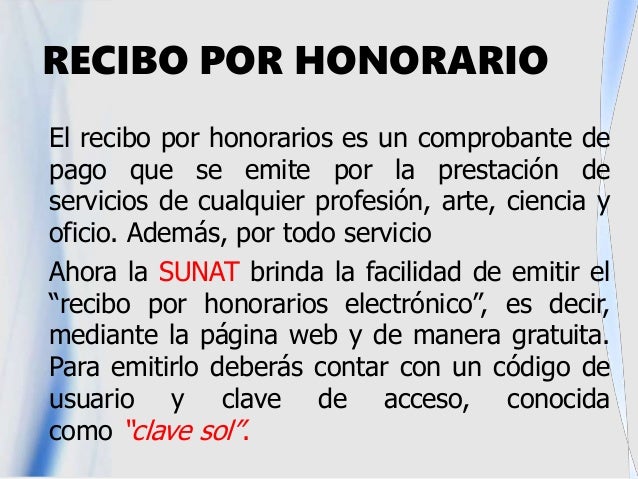 Recibo por honorario