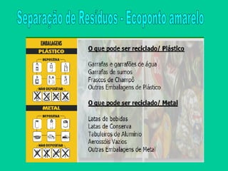 Separação de Resíduos - Ecoponto amarelo 