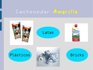 Mar.
Contenedor Amarillo
Latas
BricksPlásticos
 