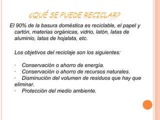importancia del reciclaje para el cuidado del medio ambiente | PPTX