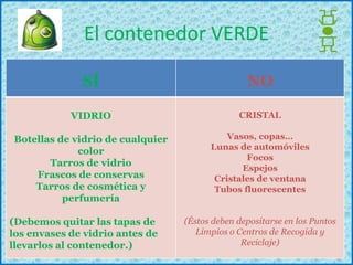 El contenedor VERDE