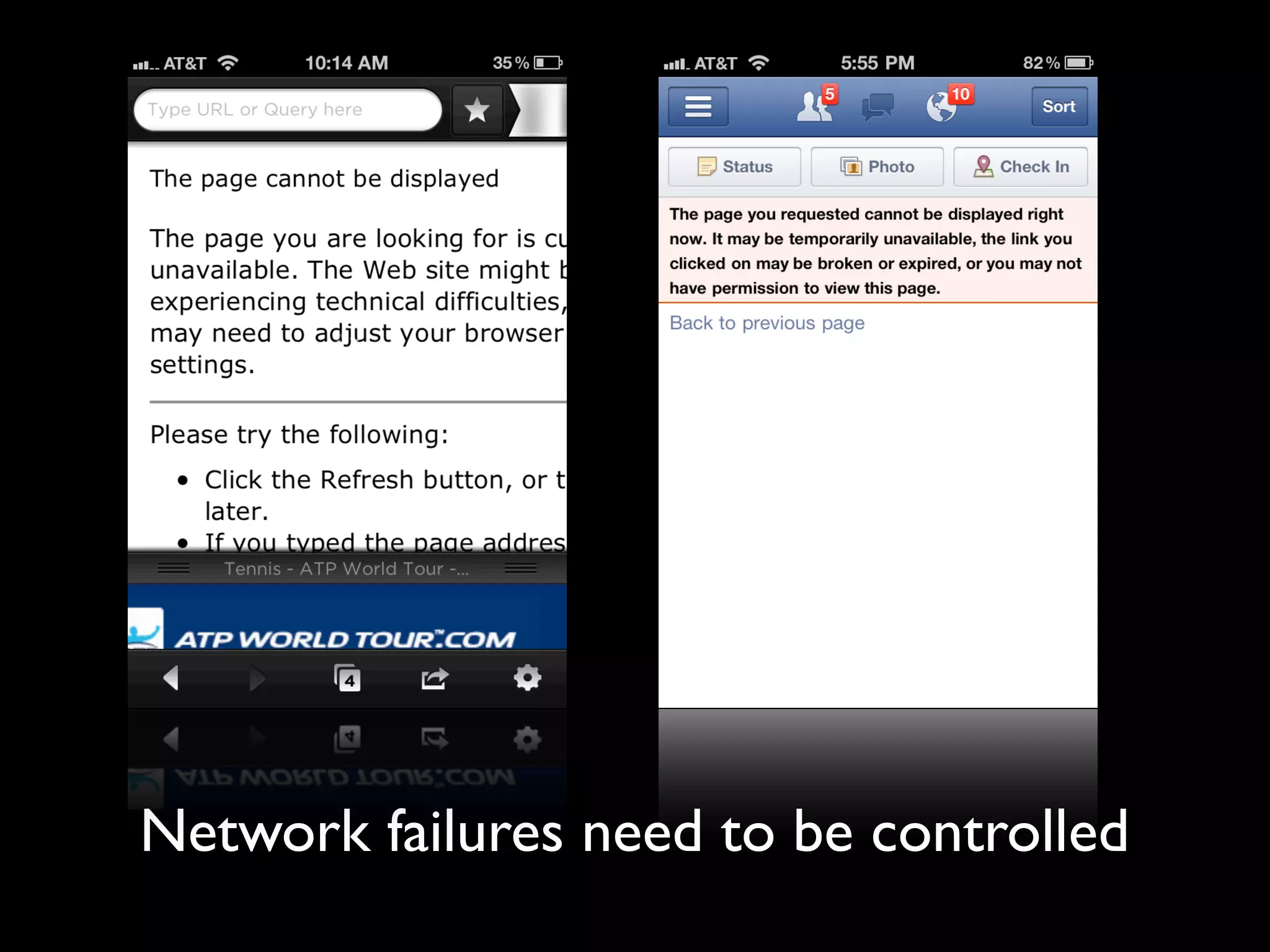Network failures need to be controlled
 
