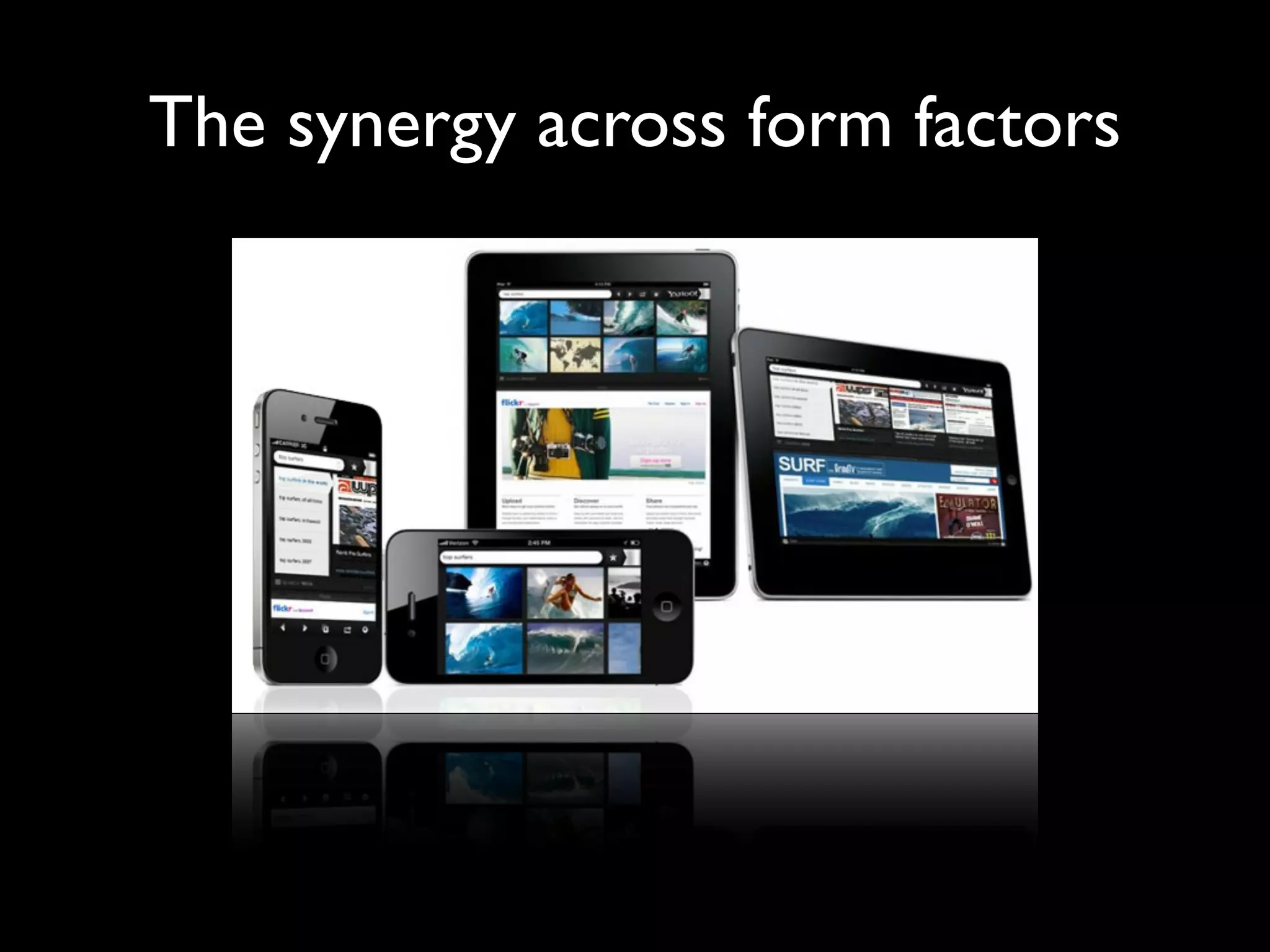 The synergy across form factors
 