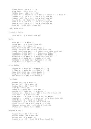 Terraria Recipe