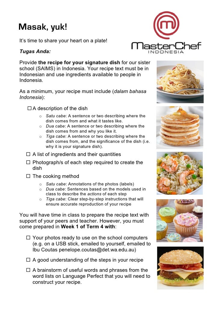recipe words