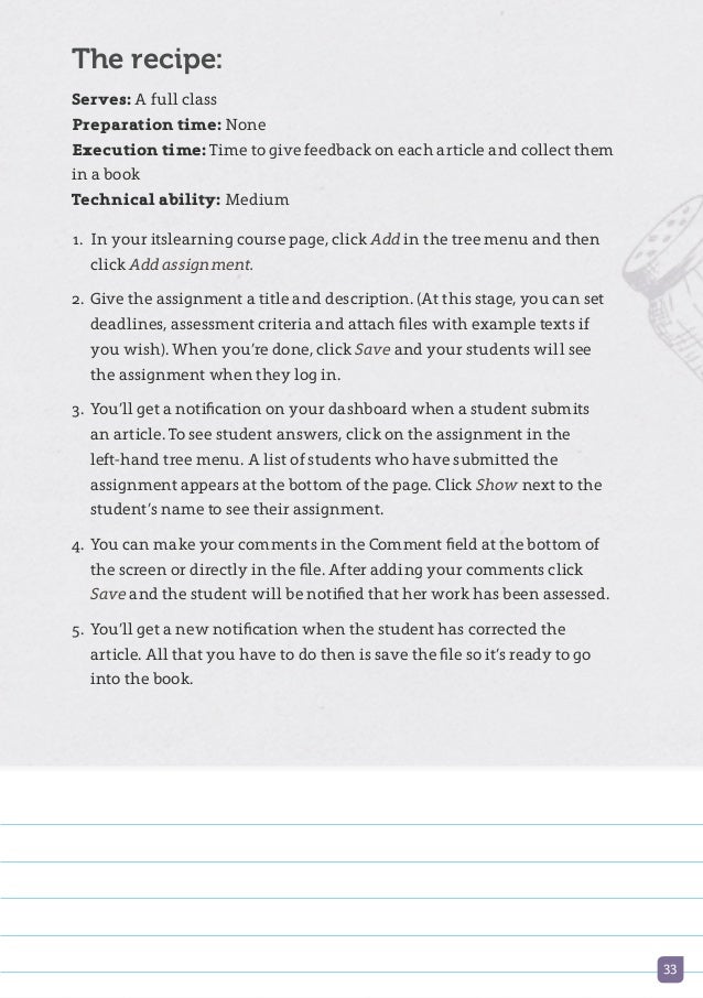 Recipe Book Itslearning