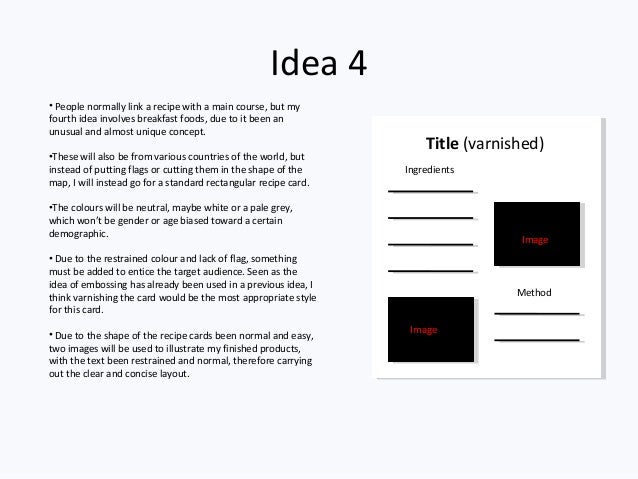 recipe card layout