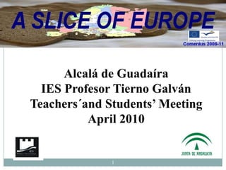 Alcalá de Guadaíra IES Profesor Tierno Galván Teachers´andStudents’ Meeting April 2010 1 