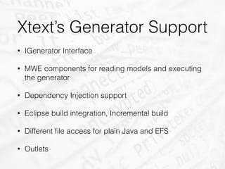 Recipes to build Code Generators for Non-Xtext Models with Xtend | PDF