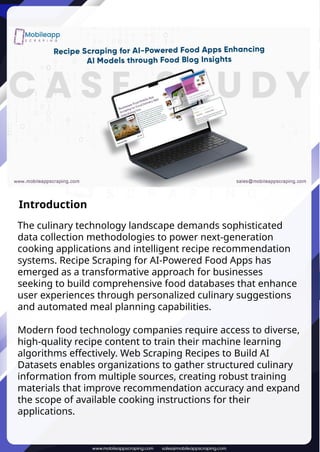 Recipe Scraping for AI-Powered Food Apps Improves Food App.pptx