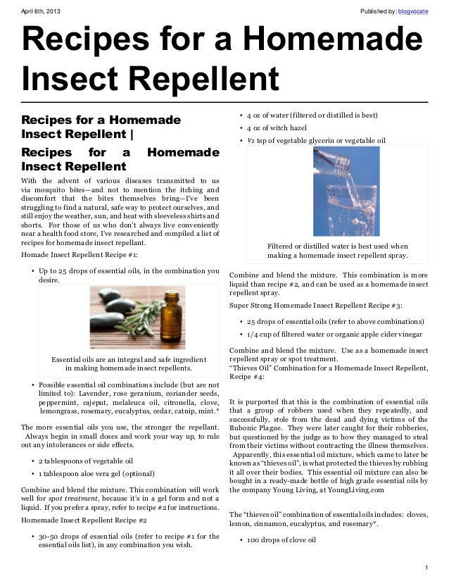 Recipes For a Homemade Insect Repellent