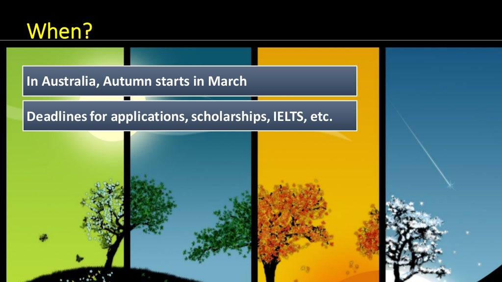 When? In Australia, Autumn starts