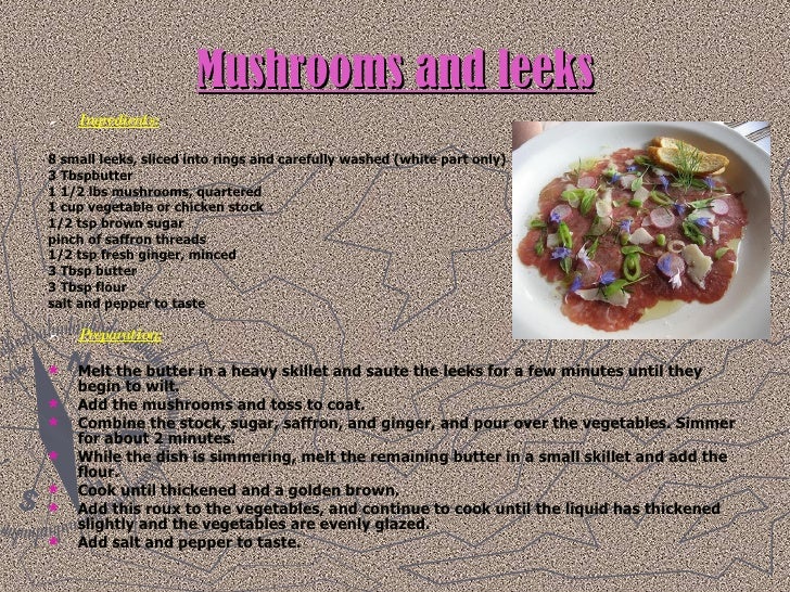 recipes in the middle