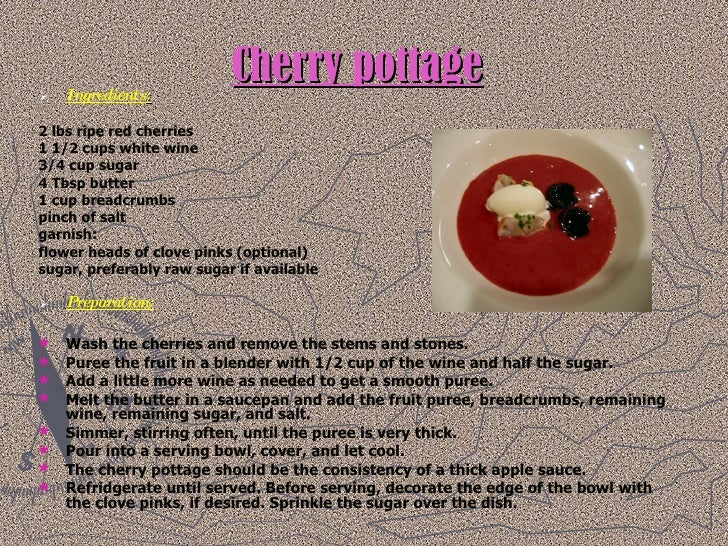 recipes in the middle