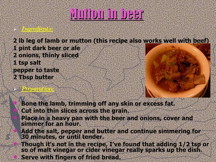 recipes in the middle
