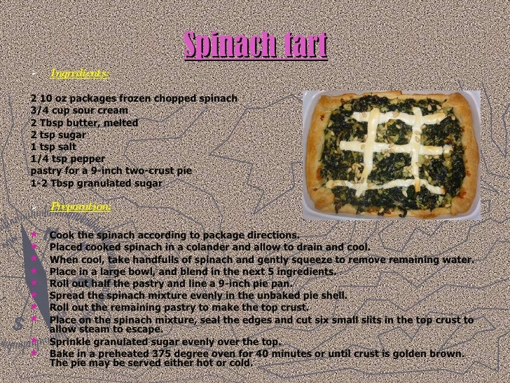 recipes in the middle