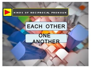 KINDS OF RECIPROCAL PRONOUN EACH OTHER ONE ANOTHER
