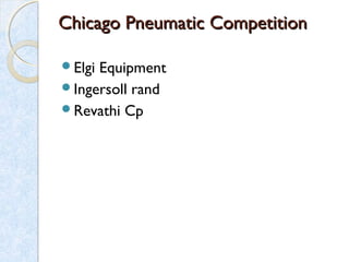 Chicago Pneumatic CompetitionChicago Pneumatic Competition
Elgi Equipment
Ingersoll rand
Revathi Cp
 