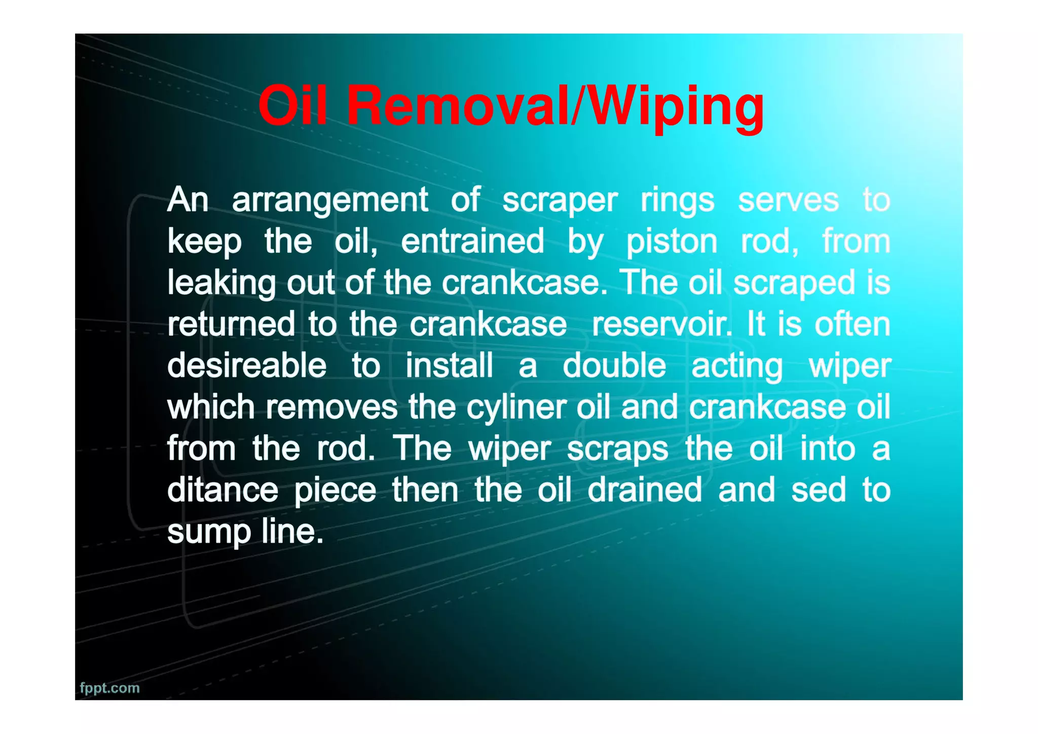 Oil Removal/Wiping
 