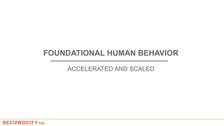 FOUNDATIONAL HUMAN BEHAVIOR
ACCELERATED AND SCALED
 