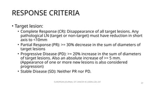 RECIST 1.1 criteria for response assessment | PPTX