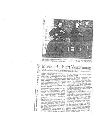 Nina Kotova: Recital Review Julicher Zeitung 9'1989