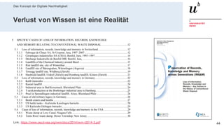 Das Konzept der Digitale Nachhaltigkeit
4428. Februar 2020 – Dr. Matthias Stürmer, Forschungsstelle Digitale Nachhaltigkeit
Verlust von Wissen ist eine Realität
Link: https://www.oecd-nea.org/rwm/docs/2014/rwm-r2014-3.pdf
 
