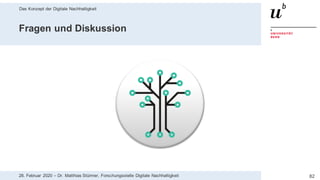 Das Konzept der Digitale Nachhaltigkeit
8228. Februar 2020 – Dr. Matthias Stürmer, Forschungsstelle Digitale Nachhaltigkeit
Fragen und Diskussion
 