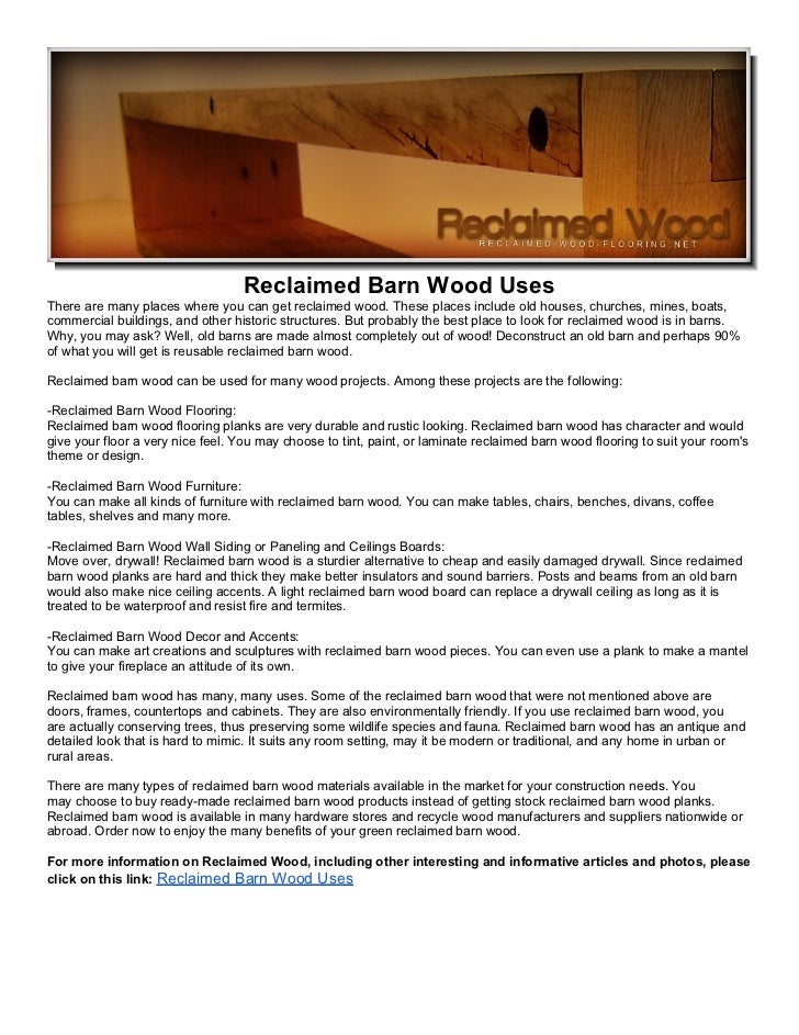 Reclaimed Barn Wood Uses