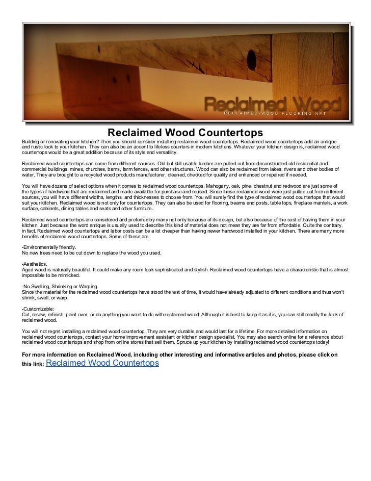 Reclaimed Wood Countertops