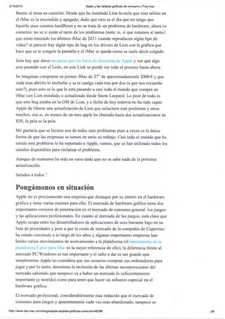 Reclamación Apple (GPU Macbook Pro 2011)