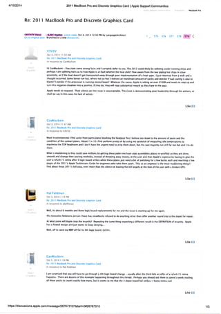 Reclamación Apple (GPU Macbook Pro 2011)