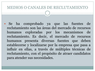 Reclutamiento Del Personal