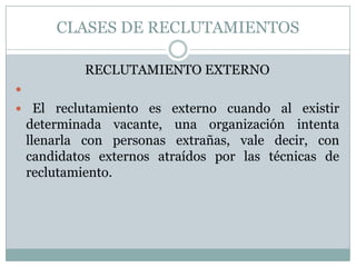 Reclutamiento Del Personal