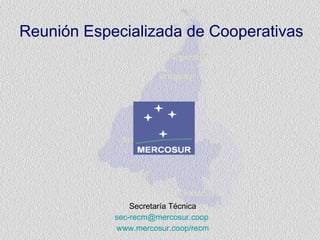 Reunión   Especializada  de  Cooperativas Secretar í a Técnica [email_address]   www.mercosur.coop /recm 
