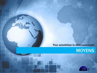 Pour sensibiliser la cible secondaire

                    MOYENS
 