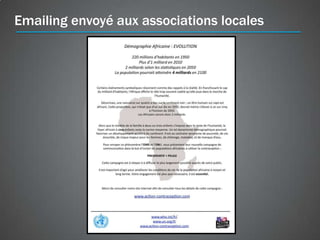 Emailing envoyé aux associations locales
 