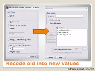 How to Compute & Recode SPSS Data | PDF