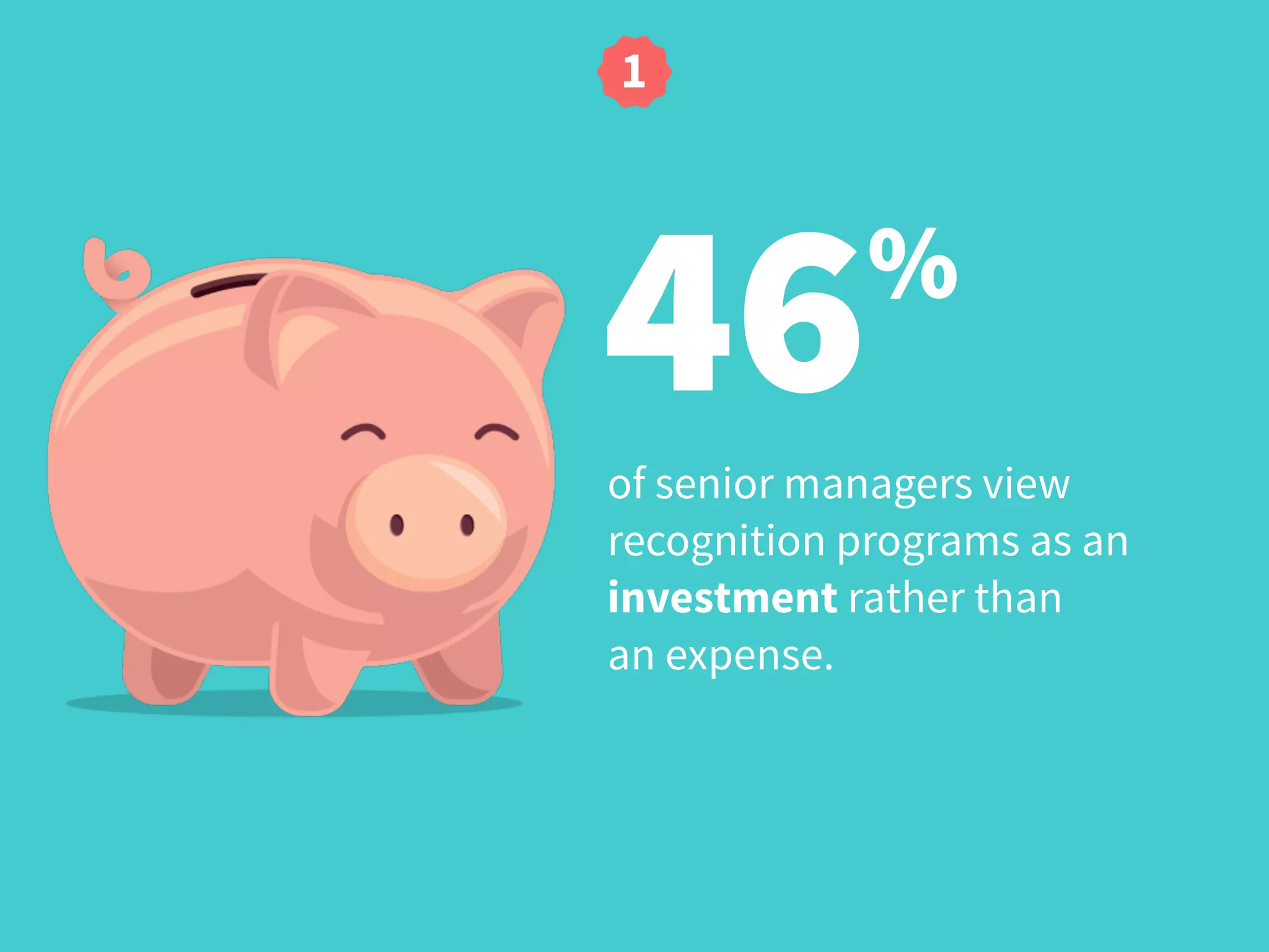 46%
of senior managers view
recognition programs as an
investment rather than  
an expense.
1
 