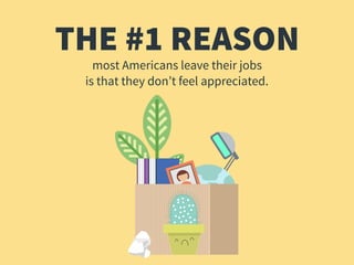 THE #1 REASON
most Americans leave their jobs
is that they don’t feel appreciated.
 